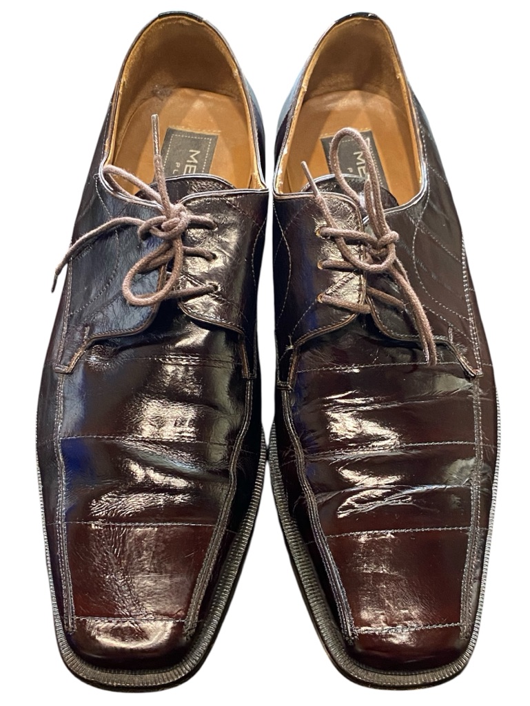 Mezlan Men's Dark Brown Alligator Skin Lace-Up Oxfords